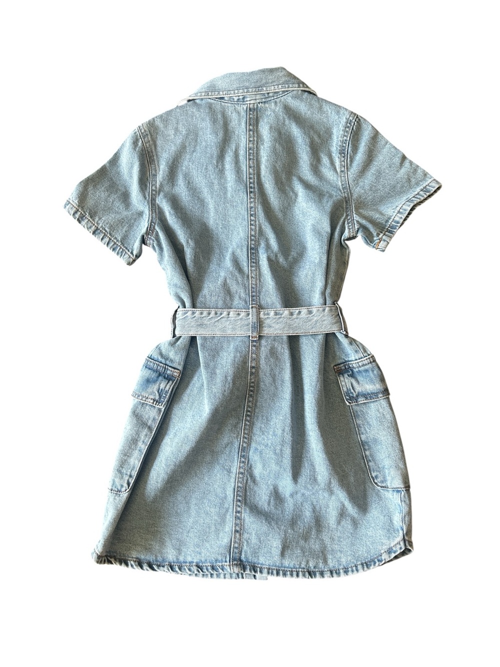 Lone Star Kids Light Blue Denim Shirt Dress with Belt - Picture 2 of 4